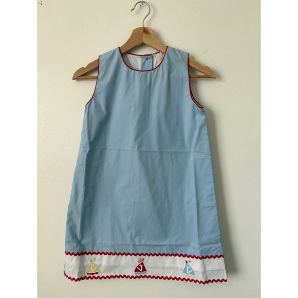 The Beaufort Bonnet Company Annie Apron Dress – Beale Street Blue – Size 10 - Picture 1 of 3